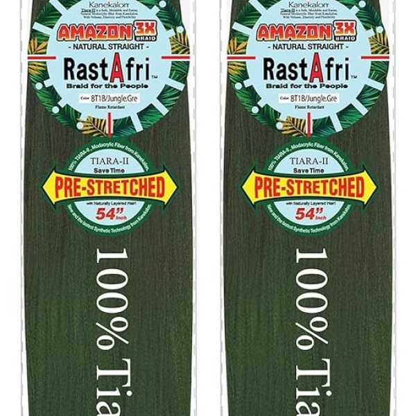 RastAfri 3X Braid 54 Pre-stretched 2 PACK BT1B.JUNGLE.GREEN