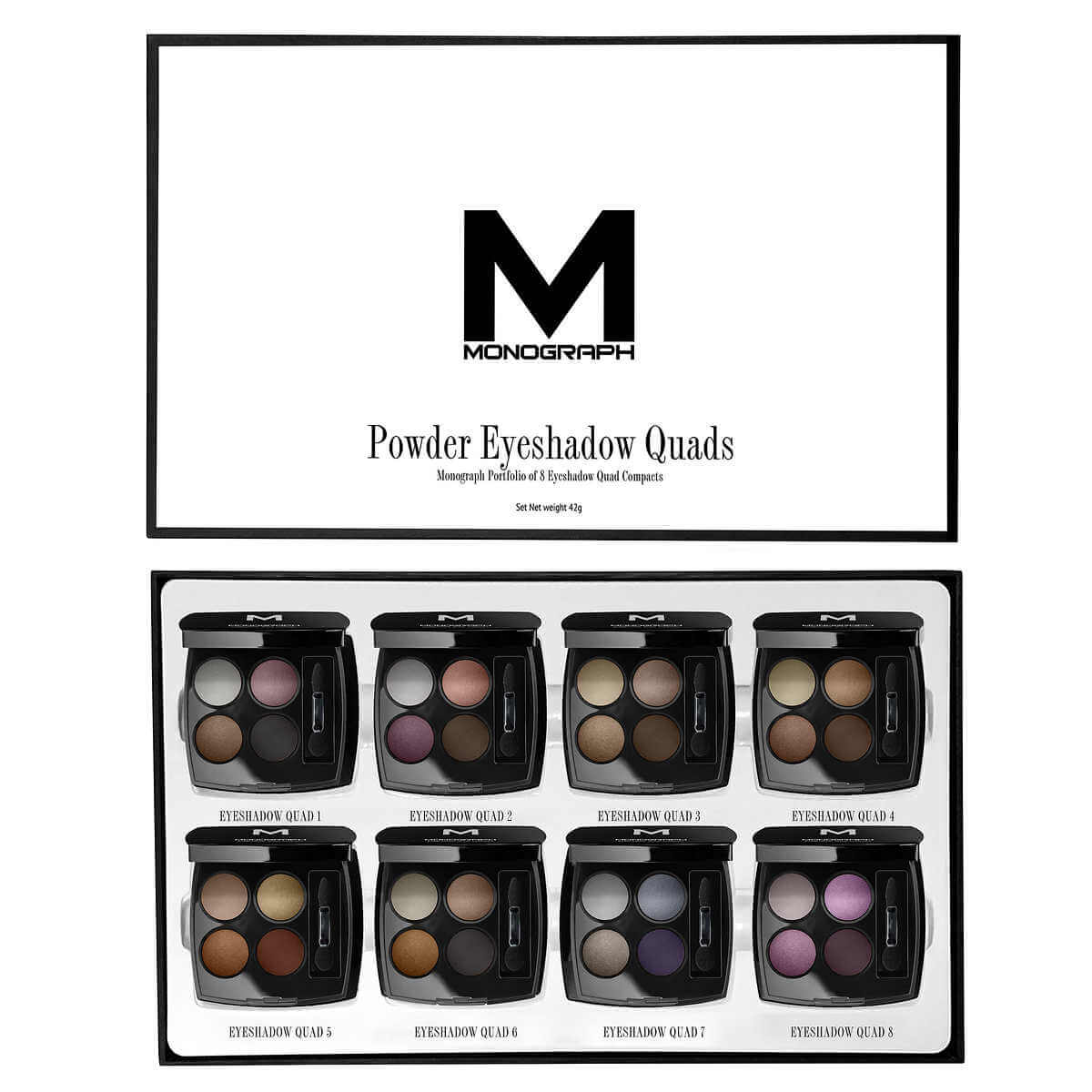 Artis Monograph Collection Powder Eyeshadow Quads Portfolio + Brush