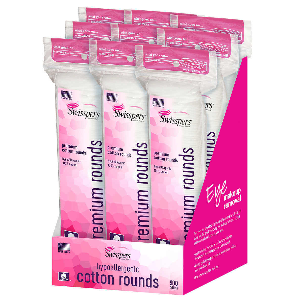 Swisspers Premium Hypoallergenic Cotton Rounds - 900-count