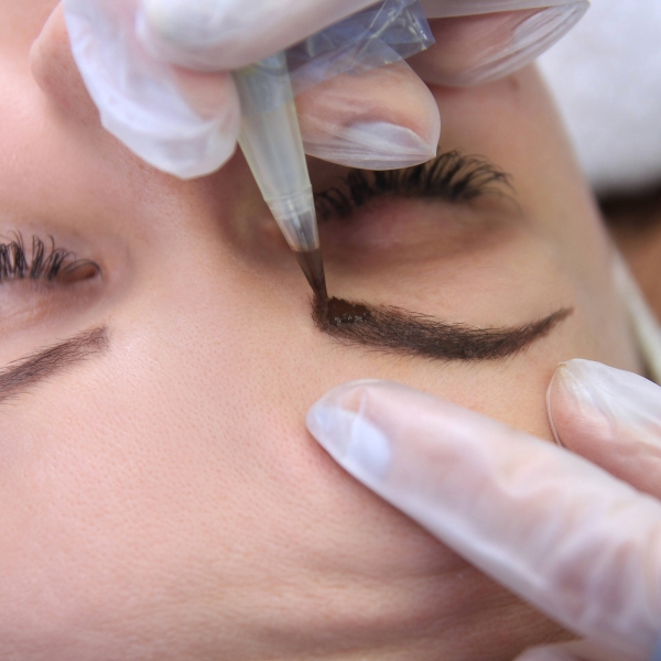 Cosmetologist,Applying,Permanent,Make,Up,On,Eyebrows-,Eyebrow,Tattoo
